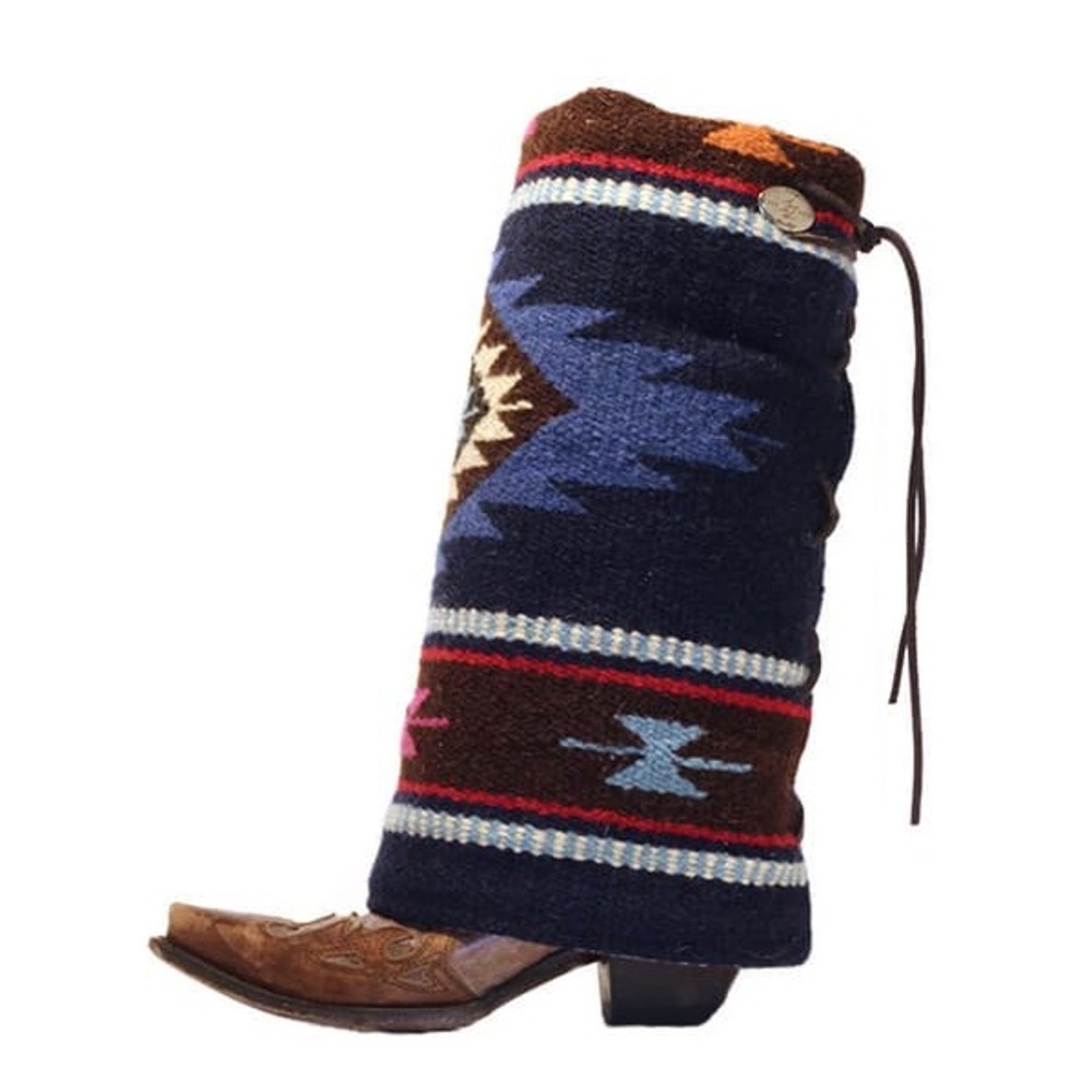 BOOT RUGS Wool Aztec Inspired Boot Rugs with Leather Straps